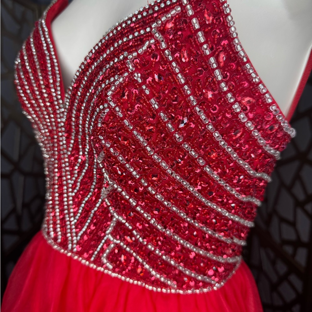 *LUCCI LU RED DRESS SIZE 2 - Picture 7 of 17